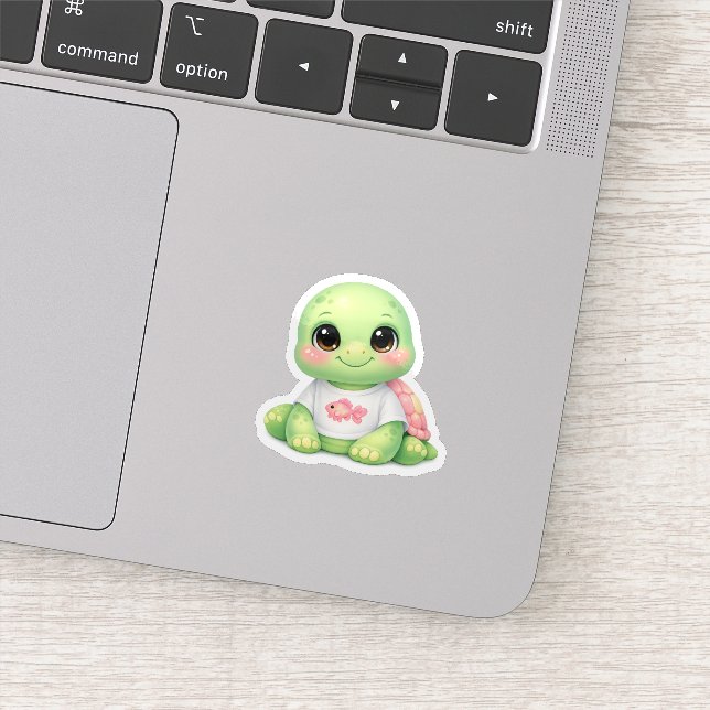 Autocollant vinyle de tortue de mer Kawaii mignon  (Détail)