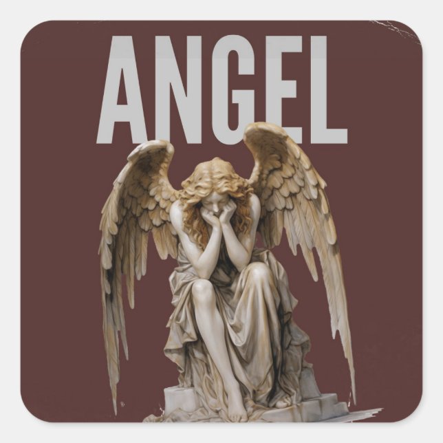 Autocollant vinyle découpé à baiser Statue d'ange (Devant)