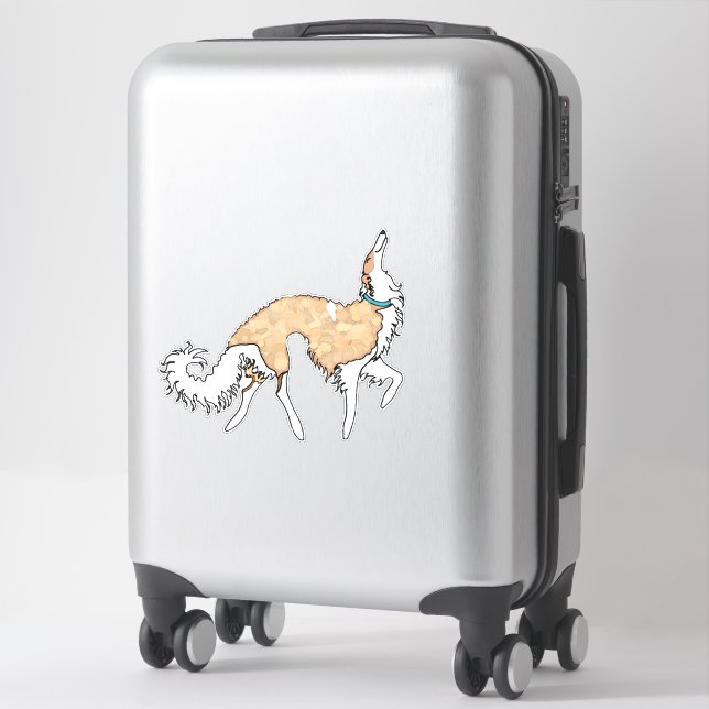 Autocollant vinyle découpé Ballet Or Borzoi (Sur valise)