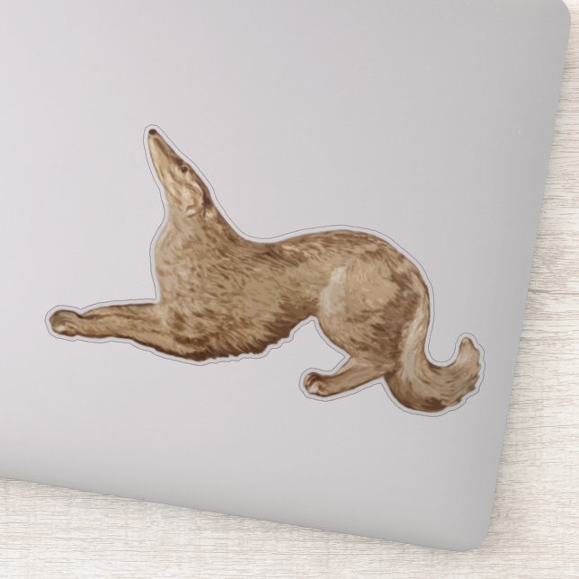Autocollant vinyle découpé en or jouette Borzoi (Détail)