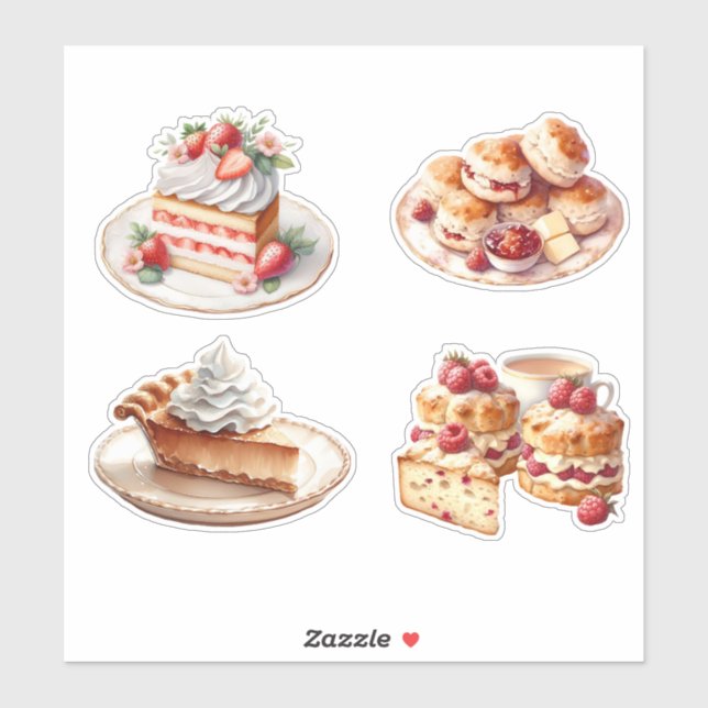 Autocollant vinyle Délices de desserts sucrés (Feuille)