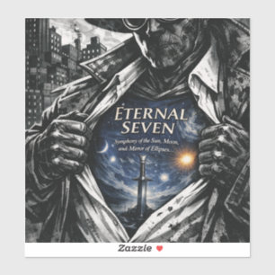 Autocollant vinyle d'épée cosmique fantastique