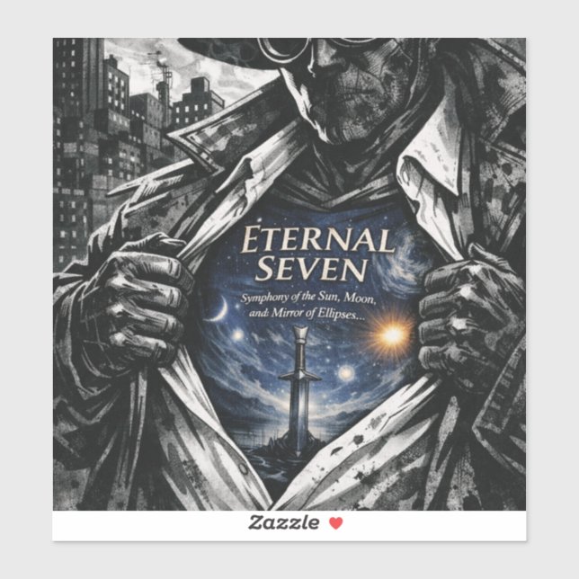 Autocollant vinyle d'épée cosmique fantastique (Feuille)