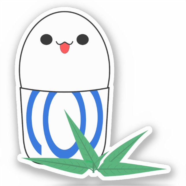 Autocollant vinyle d'œuf Balut Kawaii (Recto)