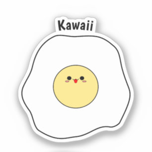 Autocollant vinyle d'œuf frit Kawaii