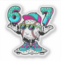 Autocollant vinyle drôle 6 7 Baseball Drip Meme