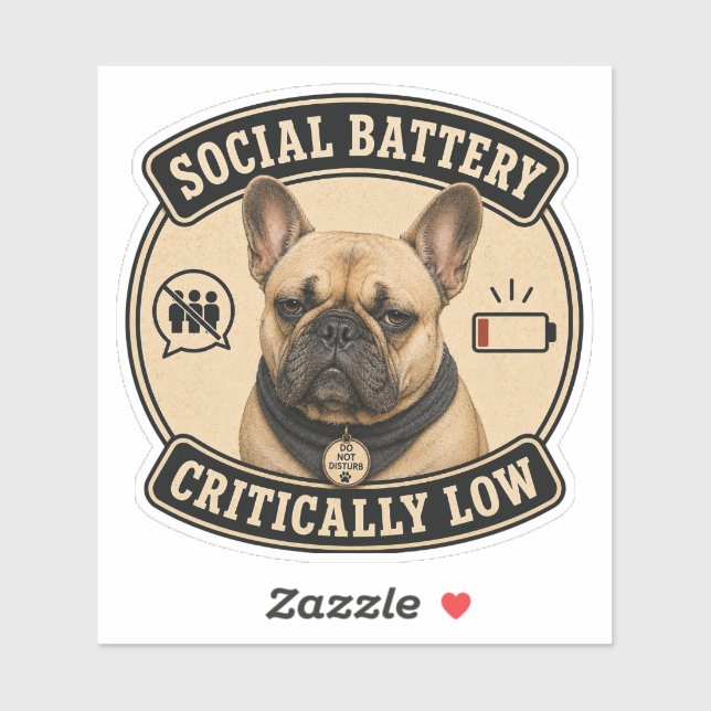Autocollant vinyle drôle de Bouledogue français |  (Feuille)