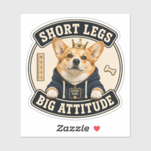 Autocollant vinyle drôle de Corgi Pattes courtes