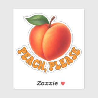 Autocollant vinyle drôle Peach Please