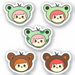 Autocollant vinyle fille Kawaii