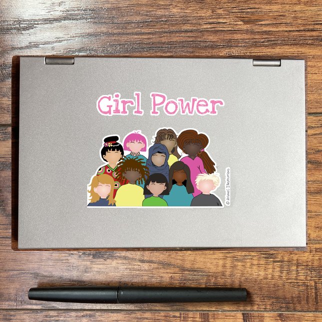 Autocollant vinyle Girl Power (Girl power vinyl sticker . )