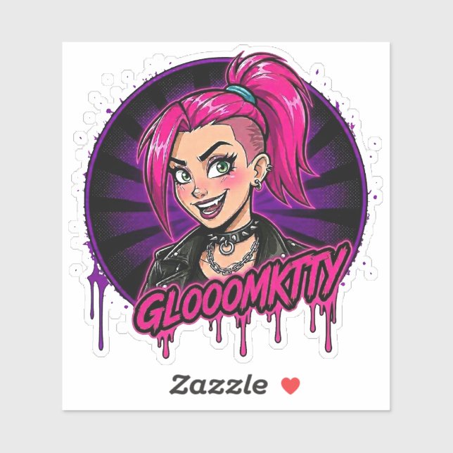 Autocollant vinyle Gloomkitty (Feuille)