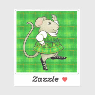 Autocollant vinyle IRISH JIG MOUSE 7,5cm x 7,5cm