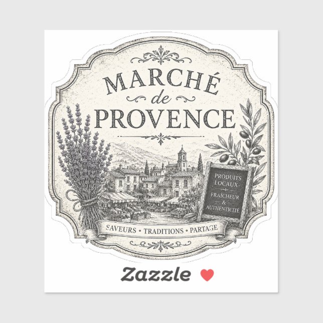 autocollant vinyle marché de provence (Feuille)