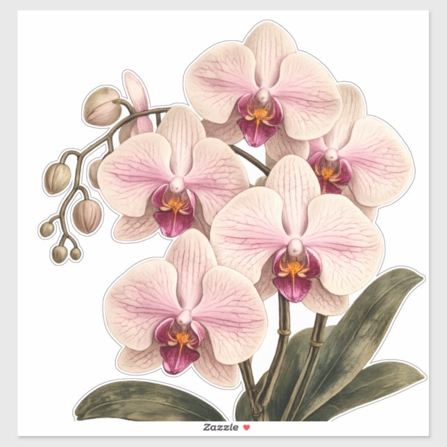 autocollant vinyle orchidée (Feuille)