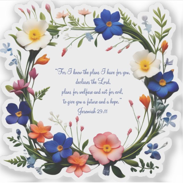 Autocollant vinyle personnalisé avec verset bibliq (Devant)