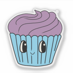 Autocollant vinyle personnalisé Cupcake Violet Mig