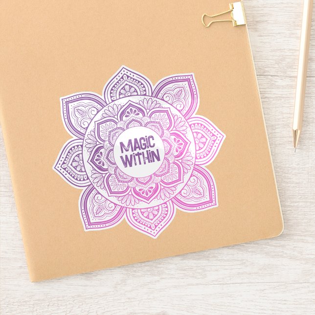 Autocollant vinyle personnalisé Mandala Rosaline (Créateur téléchargé)