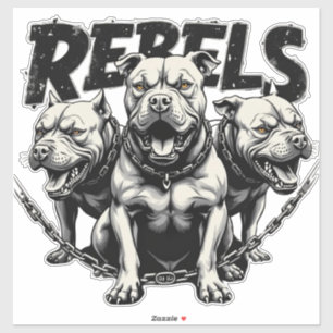 Autocollant vinyle personnalisé Rebel's - 3 Pitbul