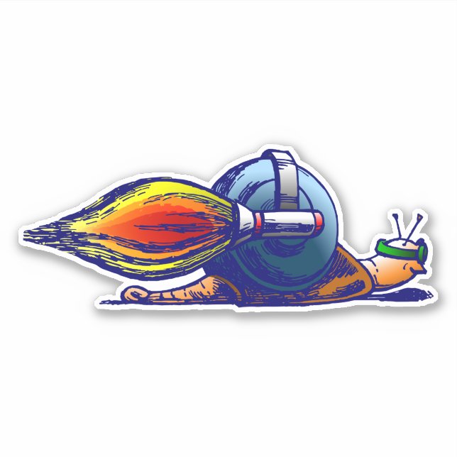 Autocollant vinyle personnalisé Rocket Snail (Devant)