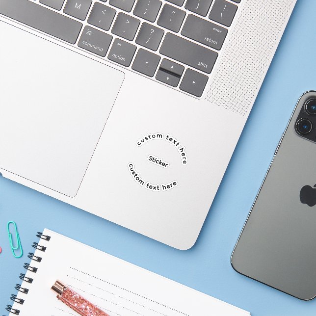 Autocollant vinyle personnalisé sur mesure (Ordinateur portable avec iPhone)