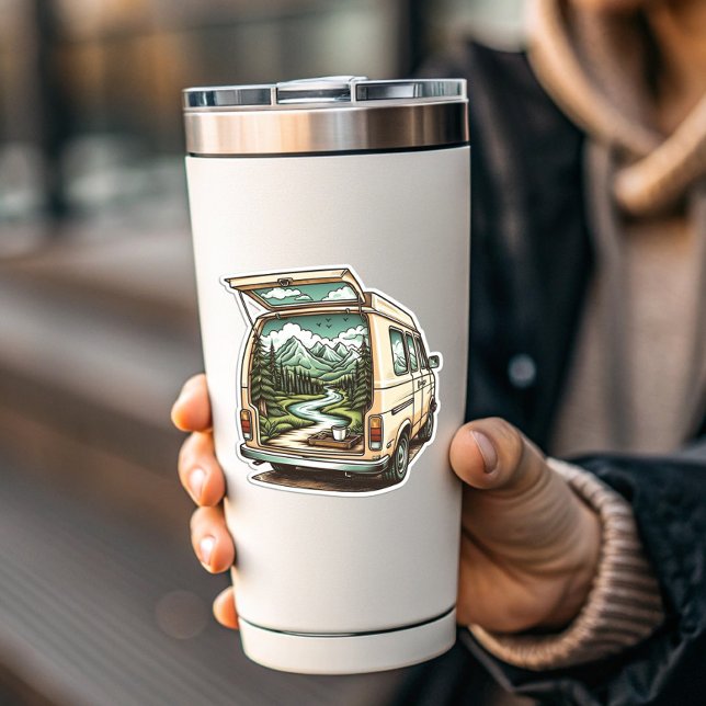 Autocollant vinyle pour fourgonnette de camping en (Forest Camper Van Vinyl Sticker | Camping Van Sticker by PiggyPrint Stickers)