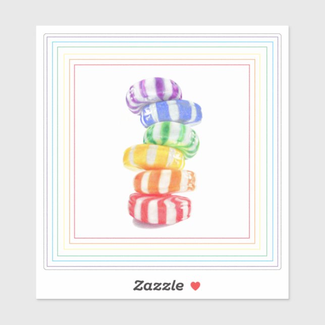 Autocollant vinyle RAINBOW CANDY 6" (Feuille)