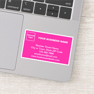 Autocollant vinyle rectangulaire rose avec la marq