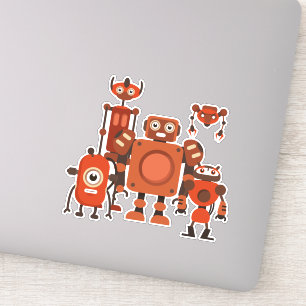 Autocollant vinyle robots aliens de l'espace