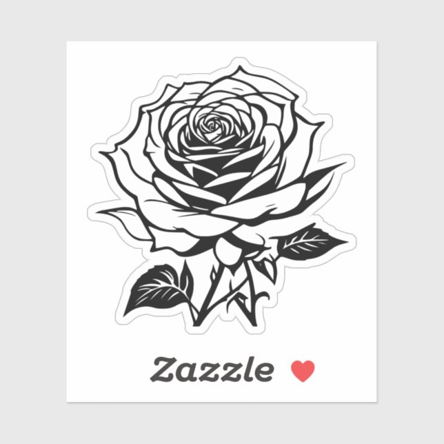 autocollant vinyle rose noir et blanc (Feuille)