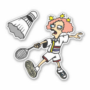 Autocollant vinyle sur mesure Badminton Girl