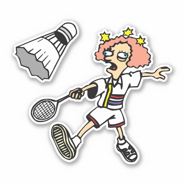 Autocollant vinyle sur mesure Badminton Girl (Devant)