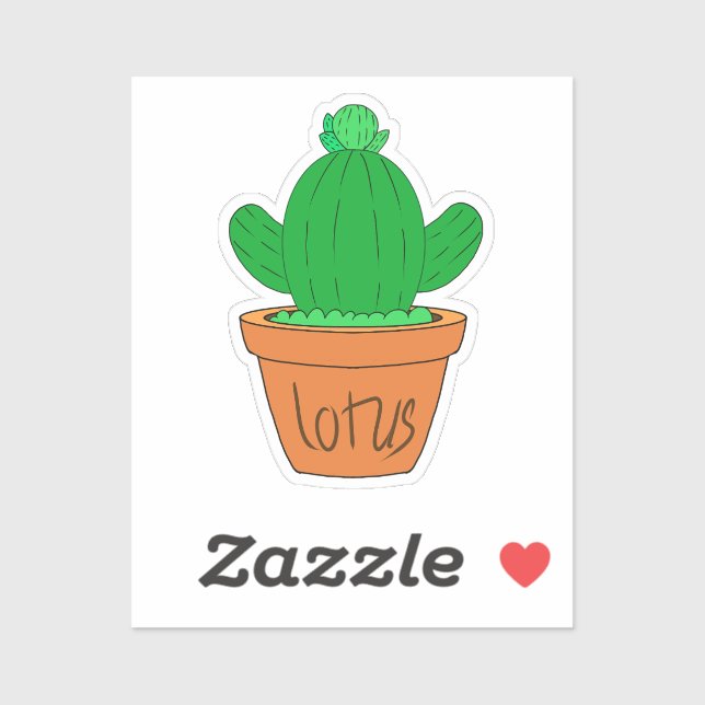 Autocollant vinyle sur mesure Cartoon Cactus (Feuille)