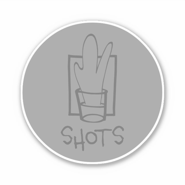 Autocollant vinyle sur mesure gris rond Shots (Devant)