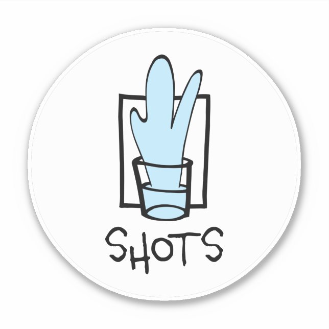 Autocollant vinyle sur mesure rond Shots (Devant)