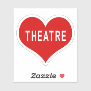 Autocollant vinyle THEATRE Cœur d'amour rouge