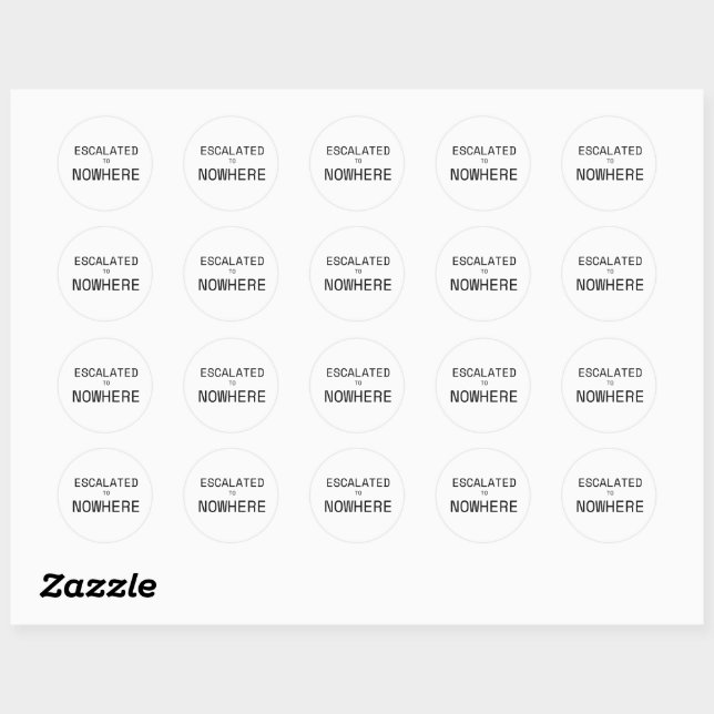 Autocollant vinyle typographique Escalated to Nowh (Feuille)