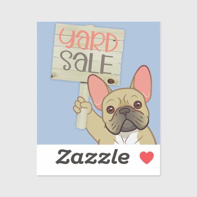 Autocollant vinyle Vente de jardin Bouledogue fran (Feuille)