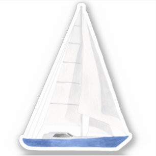 Autocollant vinyle Yacht Bateau à voile bleu