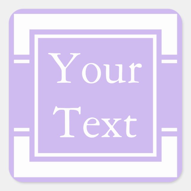 Autocollant violet et blanc ou Étiquette avec text (Devant)