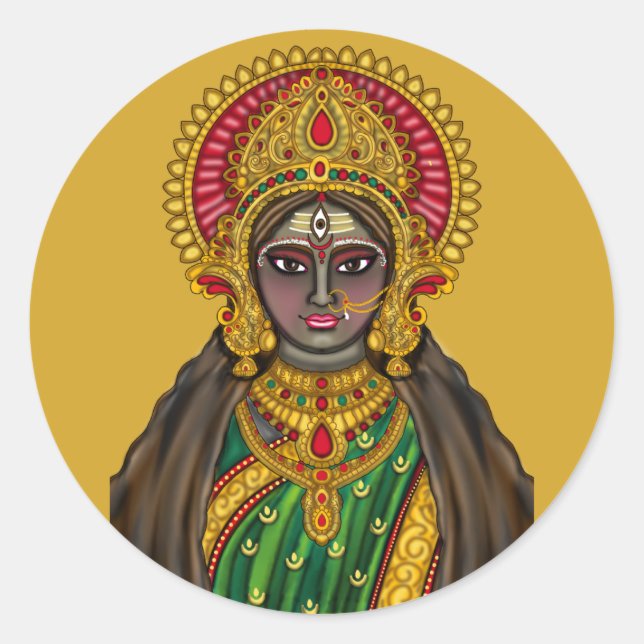 Autocollant visage de la déesse Kali (Devant)