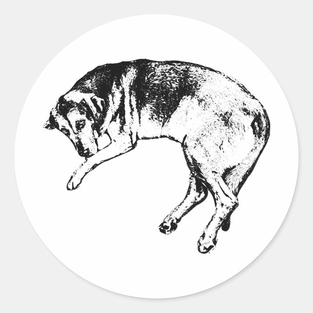 Autocollant visage de Limier | Ink Dog Art (Devant)