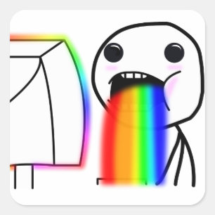 Autocollant vomissant d'arc-en-ciel