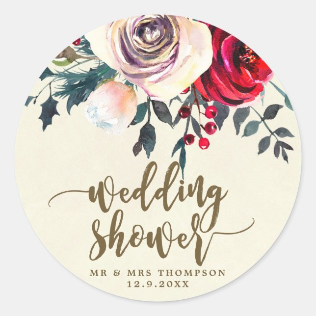 autocollant wedding shower de baies d'hiver noël (Devant)