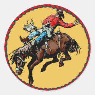 Autocollant Western Rodeo Bronc Rider