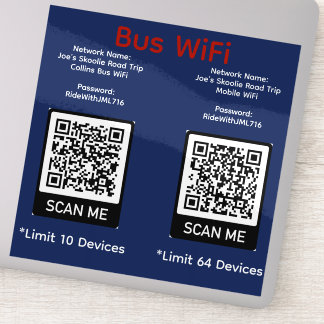 Autocollant WiFi du bus Collins de Joe's Road Trip