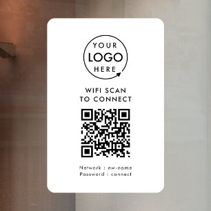 Autocollant WiFi pour Fenêtre   Panneau QR Réseau 