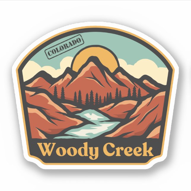 Autocollant Woody Creek, Colorado (Devant)