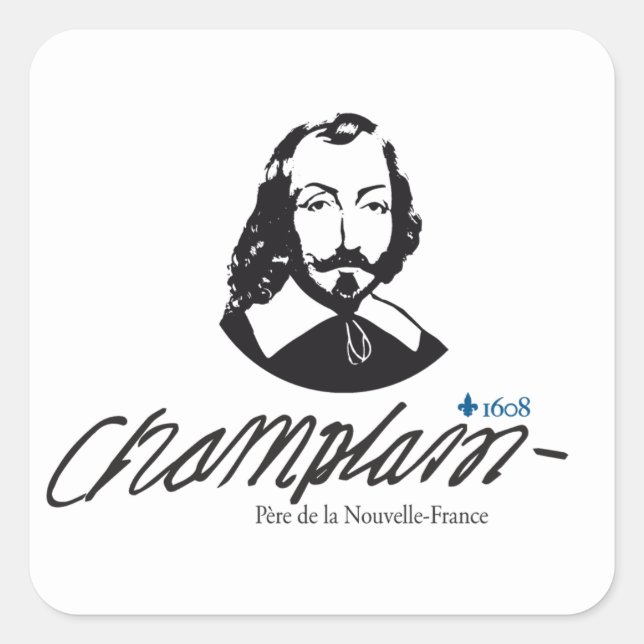 Autocollant x20 Champlain père Nouvelle-France (Devant)