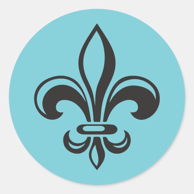 Autocollant x20 Fleur de lys français moderne noir (Devant)